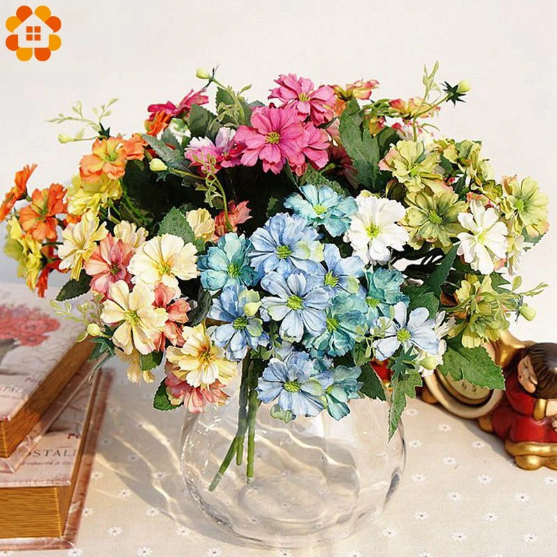 1 Bouquet Colorful Silk Artificial Flowers European Style Simulation