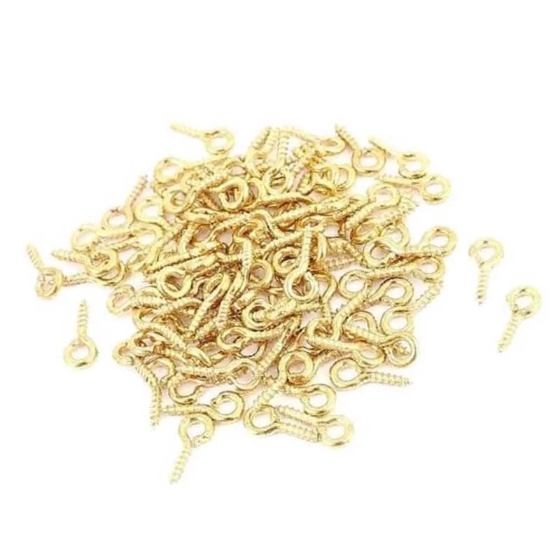 

new 100 x 12mm mini stainless steel picture wire frame screw eye hook tiny small hanging