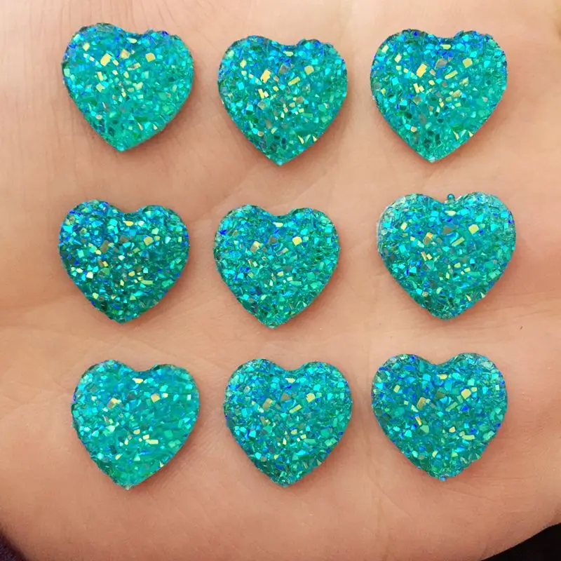 60 шт. резиновые пуговицы 14 мм AB в форме сердца|heart flatback|heart scrapbookingbuttons scrapbooking |