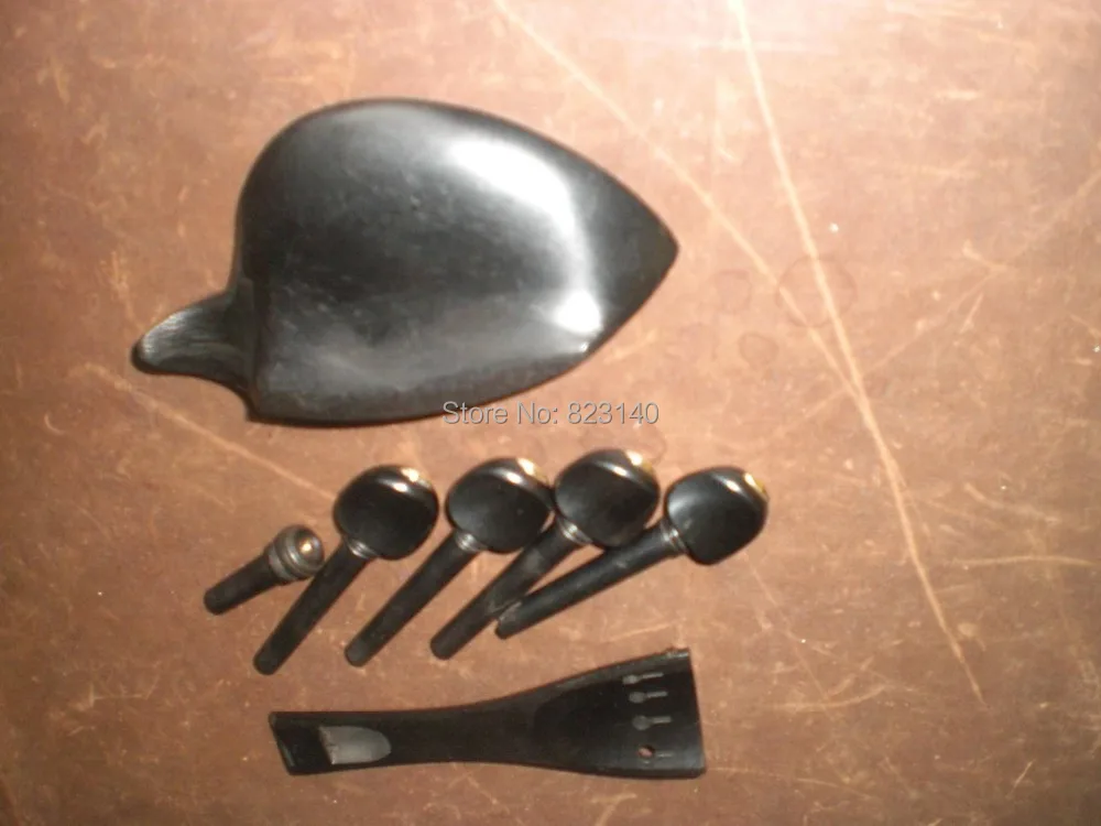 

1 Set Best Quality Ebony Violin Fitting with Tail piece, Chin rest & pegs & end pin 4004# All 4/4