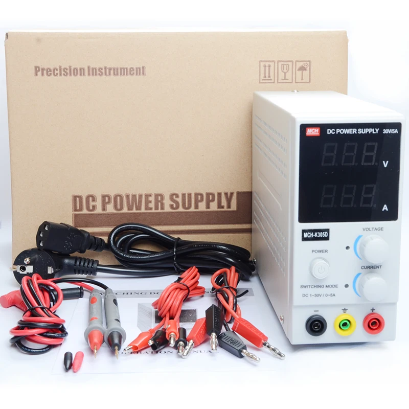 

US 110V eu 220v 30V 5A Mini DC switching Regulated Power Supply Adjustable Power Supplier 150W with Banana Cable Test Probe
