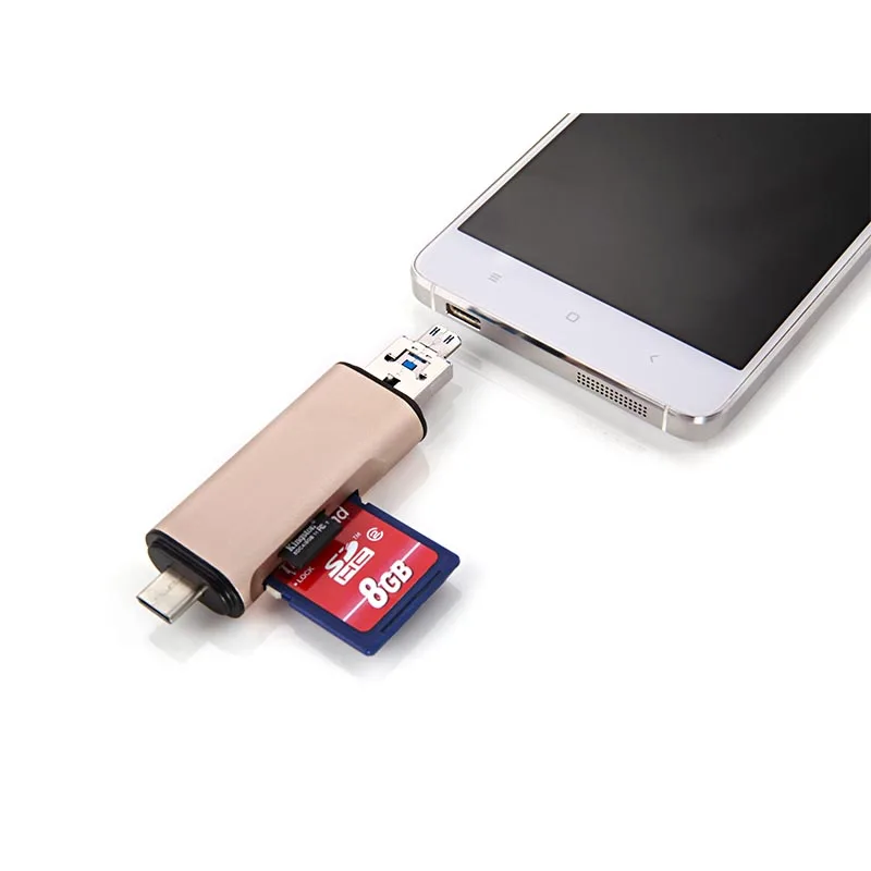2.0 Card Reader High Speed Card Readers SD Support OTG with USB Micro Mobile Compatible Type c