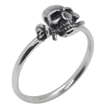 

Support Dropship Size 5-10 New Design Lady Girls Ring 316L Stainless Steel Fashion Jewelry Band Party Cobar Skull Ring