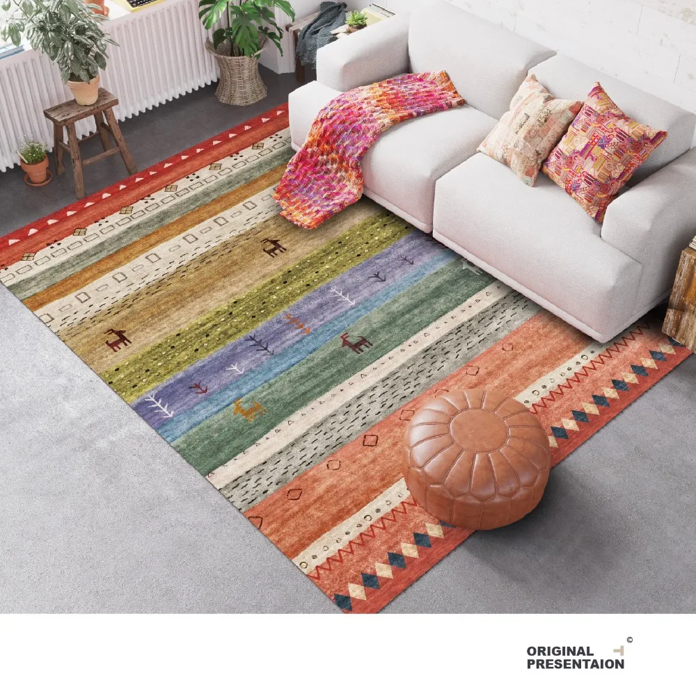  Nordic Moroccan Ethnic Geometric Kilim livingroom Carpets Simple Bedroom Living Room Carpet Bedside - 32958957586