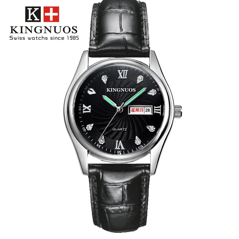 

Relogio Masculino New Trend Brand New Diamond Quartz Wrist Watches for Men Genuine Leather Male erkek saat Auto Date Watch Men