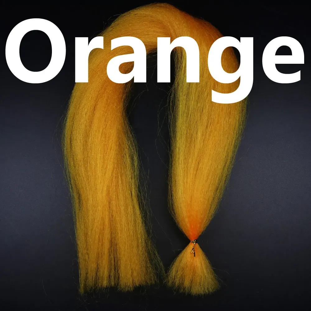 Bimoo курчавый мягкий синтетический мухобойка стример волокна приманка свинцовая голова джиг Связывание материал розовый Chartreuse красный оранжевый желтый - Цвет: orange color