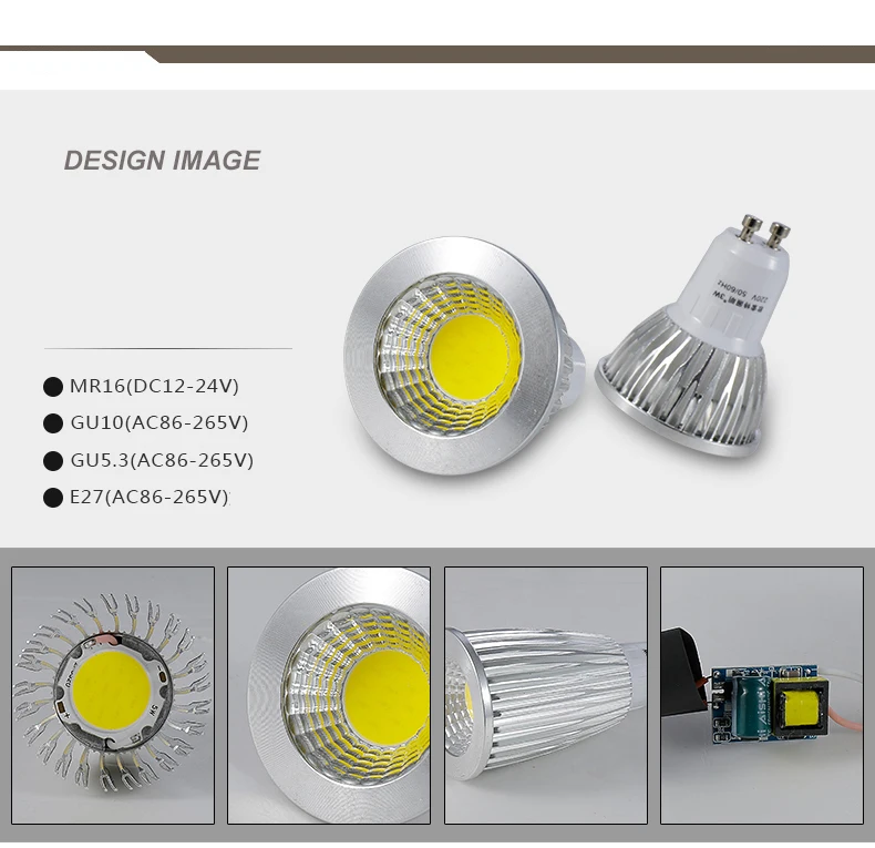 Лампада светодиодные лампочки MR16 GU5.3 COB 3 Вт 5 Вт 7 Вт 9 Вт 10 Вт с регулируемой яркостью 110V 220V Светодиодный прожектор DC12V лампы GU 5,3 220V
