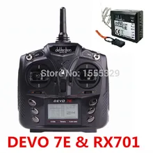 Walkera DEVO 7E 2,4G 7CH DSSS радио Управление передатчик+ RX601 или RX701Receiver для радиоуправляемых вертолетов, самолетов, многоосевая роторы