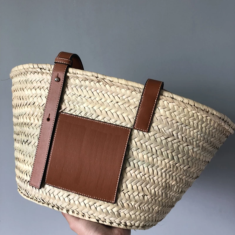 Роскошная дизайнерская пляжная сумка, высокое качество, известный бренд, соломенные сумки для женщин, летняя рафия, сумка для путешествий, Пальмовая корзина, сумка-переноска