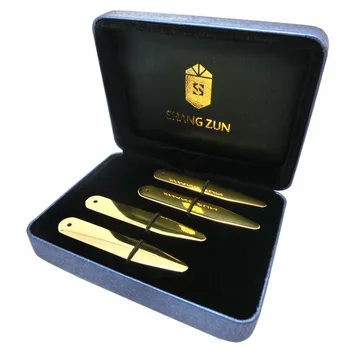 

SHANH ZUN 4 Pcs Stainless Steel Collar Stays in High Grade Box 2.3"