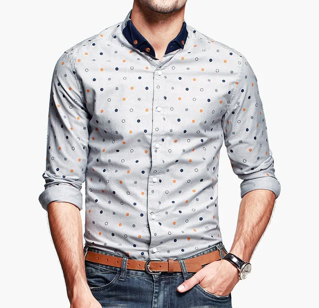 2015 longues nouveaux hommes col hommes Mandarin à manches chemise pqFxgznpwv