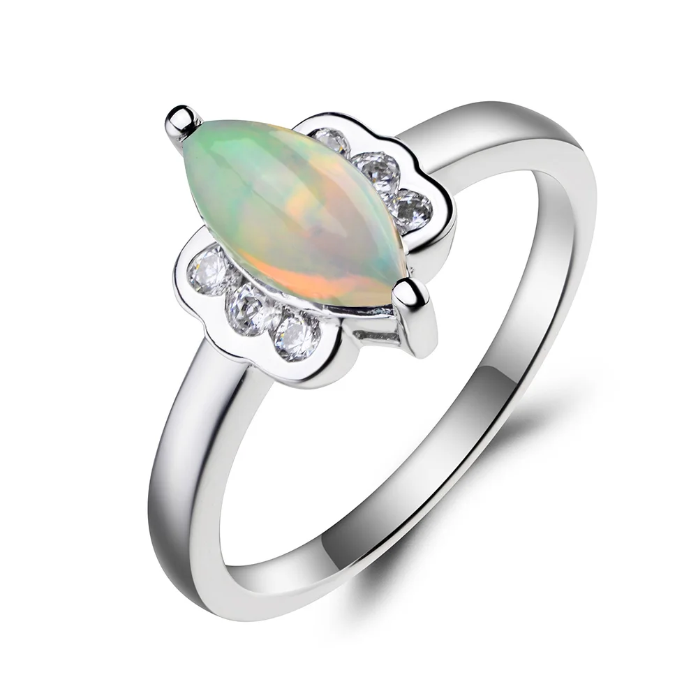 Женское кольцо с опалом Обрезанное драгоценным камнем|ring natural|ring ring925 sterling gemstone