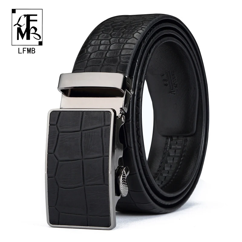 

[LFMB] Designers Luxury Cowhide Brand Genuine Leather Automatic Buckle Belts for Mens High Quality Male Cowskin Ceinture Homme
