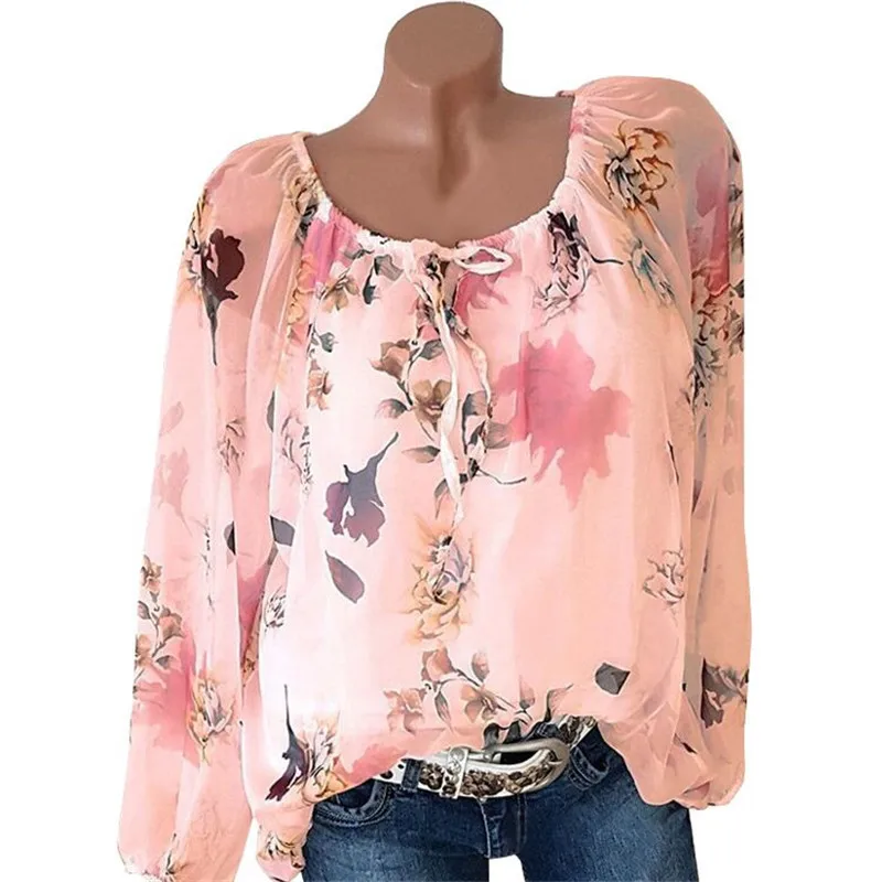 Floral long sleeve blouse o-neck 5xl womens tops and blouses 2019 korean streetwear plus size women chiffon blouse woman tops Floral long sleeve blouse o-neck 5xl womens tops and blouses 2019 korean streetwear plus size women chiffon blouse woman tops