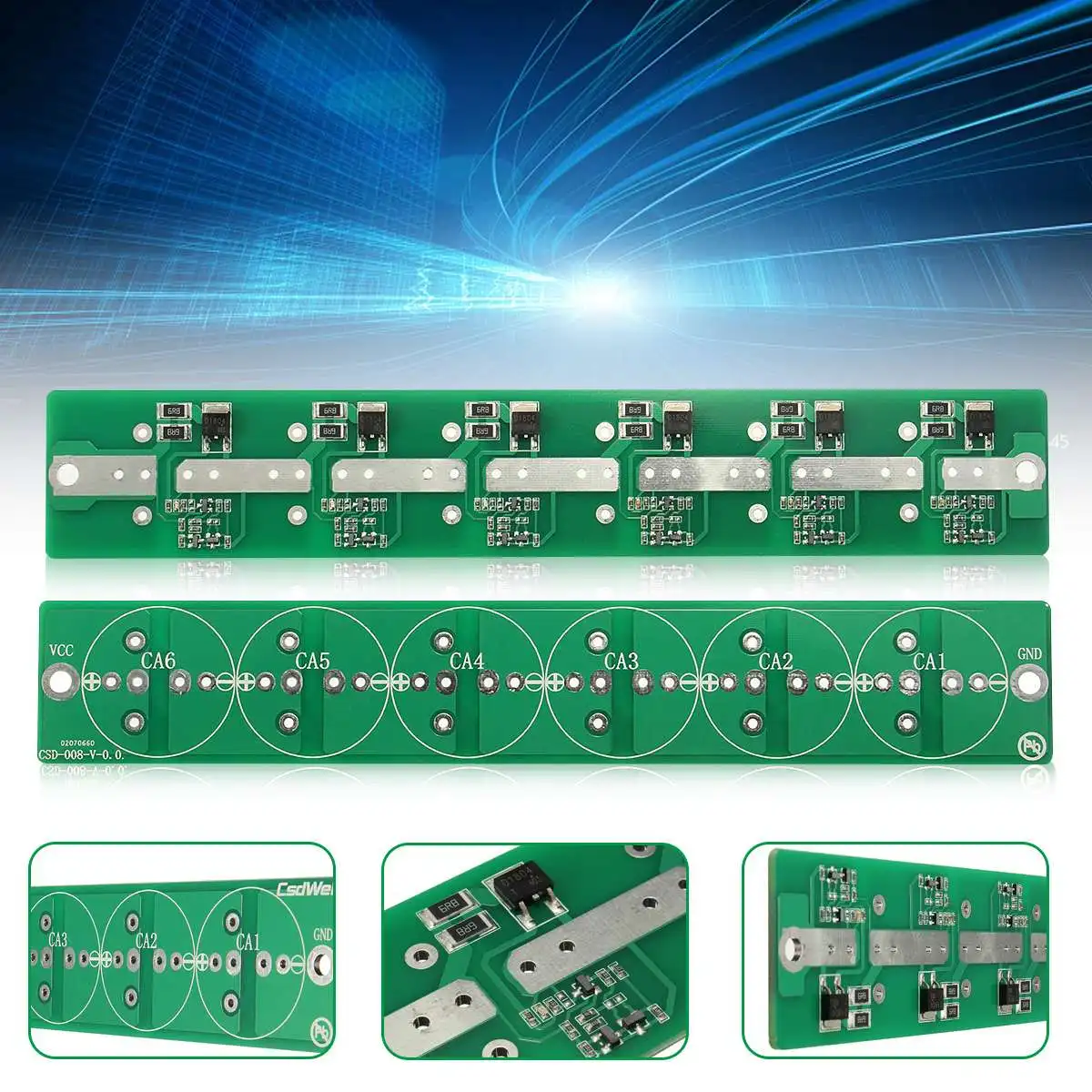 

2PCS 6 String 2.7V 500F Super Capacitor Protection board 100F 120F 220F 360F 400 Capacitors Balancing Protection Board Kit