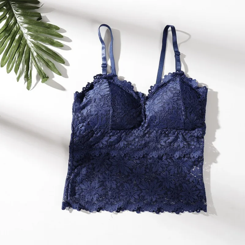 Women Hollow Lace Mesh Summer Camisoles Lace Camis Tops Soft Removable Padded V-Neck Tops Women Hollow Lace Mesh Summer Camisoles Lace Camis Tops Soft Removable Padded V-Neck Tops