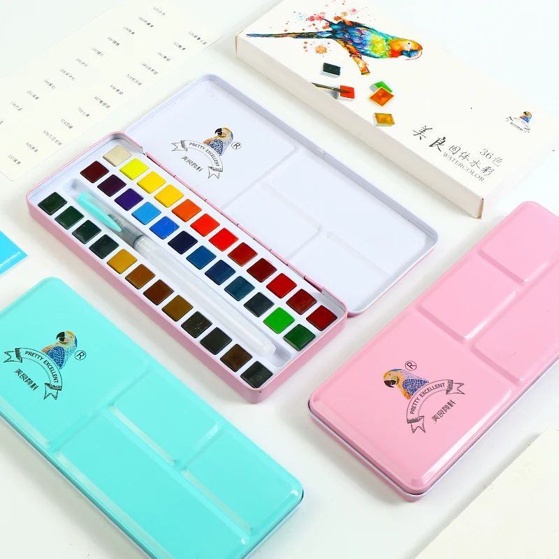 

24/36 color solid watercolor paint sub-assembly washable watercolor hand-painted third-generation art supplies