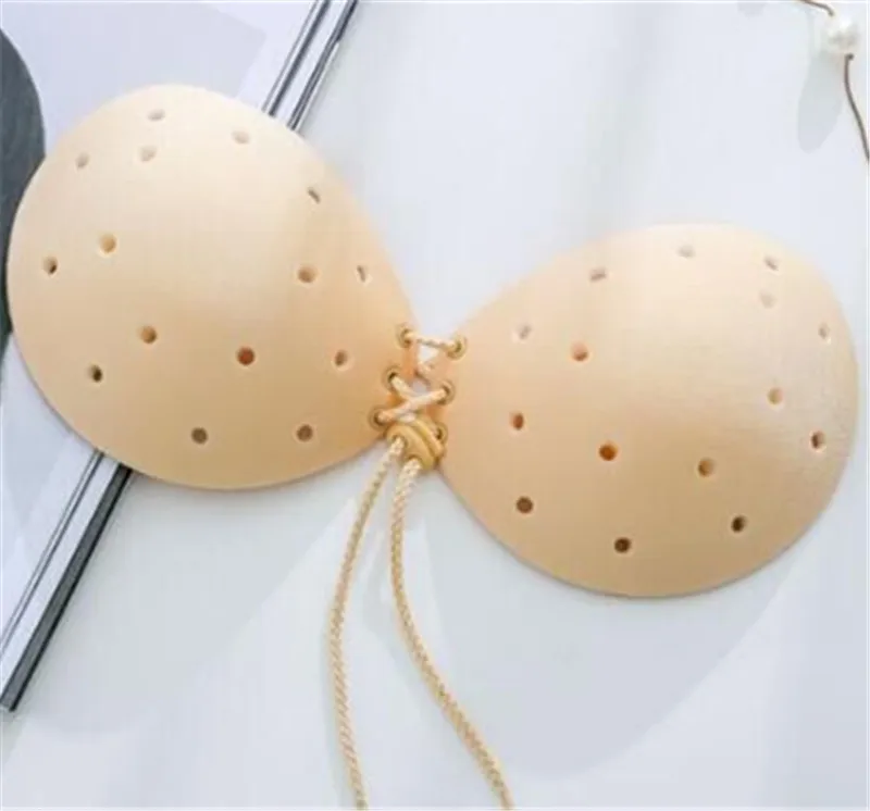 Sexy Women Self Adhesive Strapless Breathable Stick Gel Silicone Push