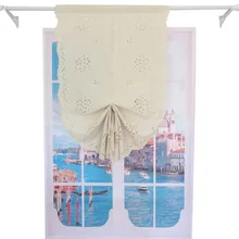 ZHH хлопок галстук-окно Шторы ручной ажурный крючком вышитые Римский Шторы s для Кухня Гостиная декоративные Шторы