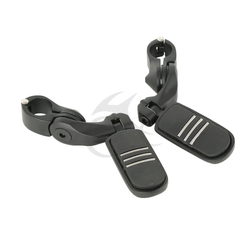 Motorcycle Universal 1 1/4" Matte Black Highway Engine Guards Foot Pegs