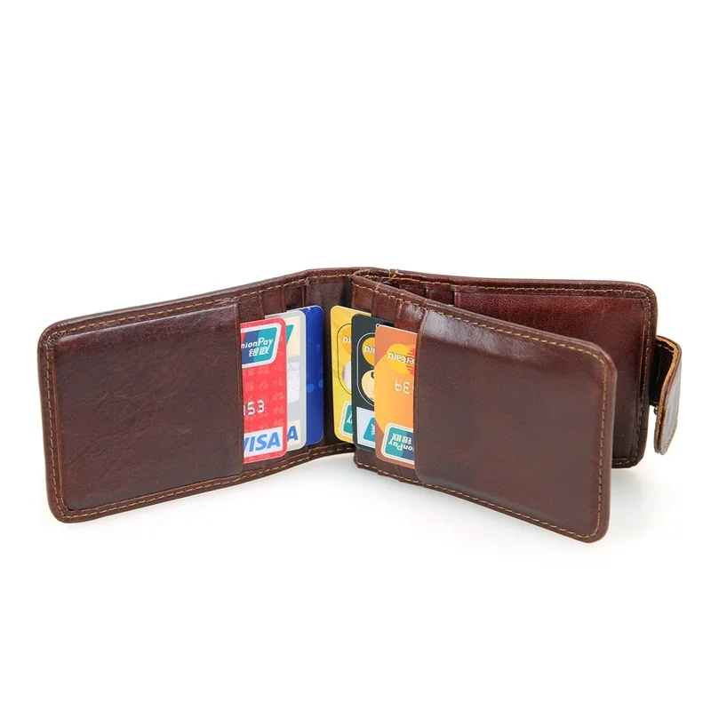 

Small Credit Card Holders Genuine Leather Id Holder RFID Protector Case Minimalist Drivers License Wallet Porte Carte Cardholder
