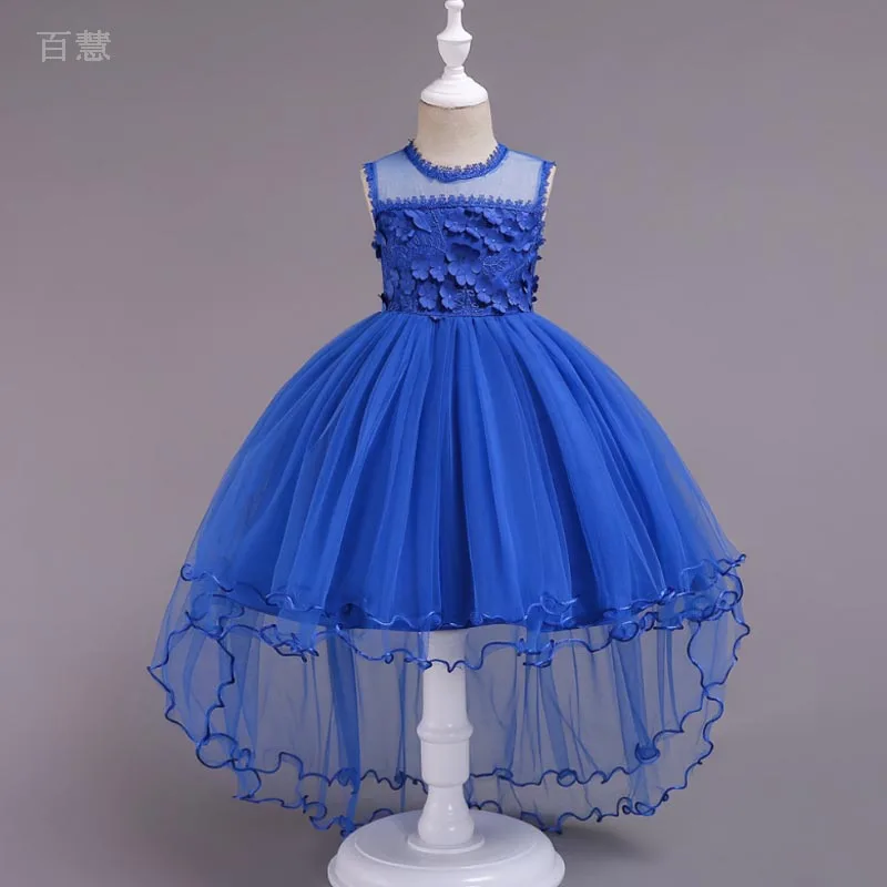 

Trumpet Bow Girls Party Dress Fower Princess Wedding Dress Kids Dresses For Girls Costume Sleeveless Summer Children Clothing