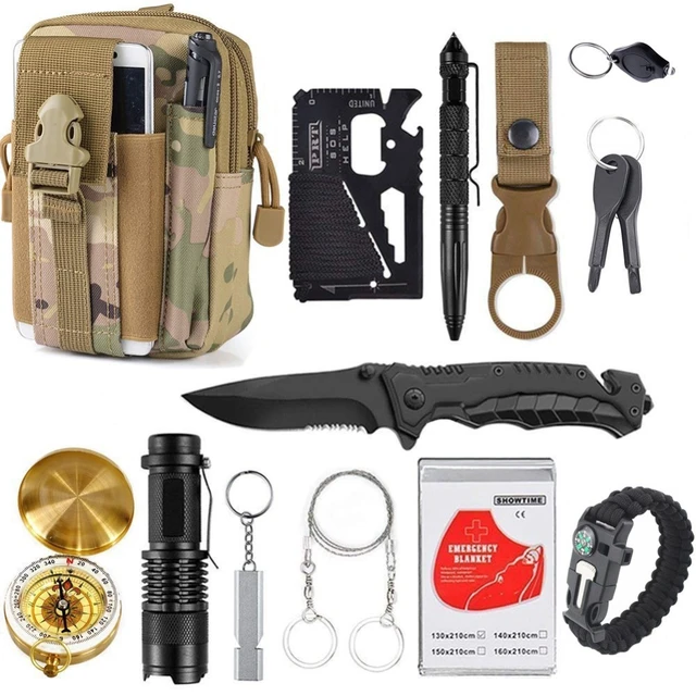 13 In 1 Emergency Survival Gear Professional First Aid Kit Outdoor Camping  Hiking Survival Tools Whistle Tactical Tools For Wild - Safety & Survival -  AliExpress
