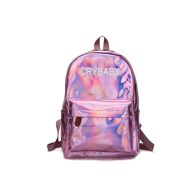 Woman Bag Pack Holographic Backpack Mochila Pink One Piece Rucksack Woman Bag Pack Holographic Backpack Mochila Pink One Piece Rucksack Women Hologram School Bags For S