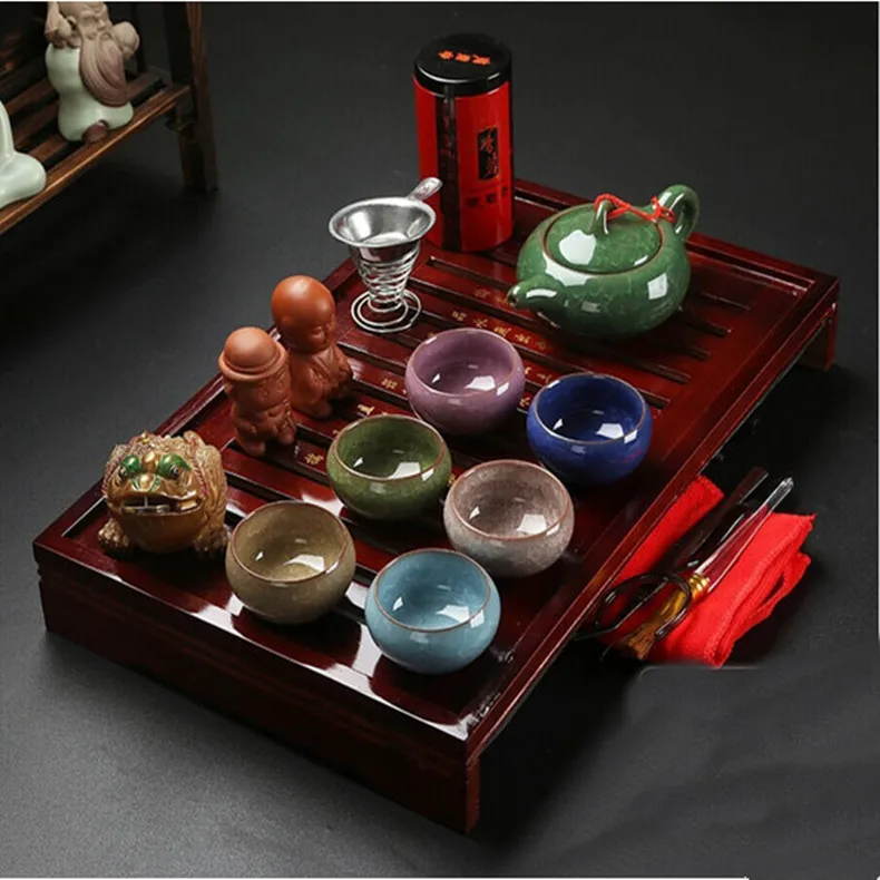 CJ185 китайский чайный набор кунг-фу посуда для напитков фиолетовая Глина Керамика Binglie три варианта включают в себя чайник чашка супница заварки чайный поднос - Цвет: Multicolor