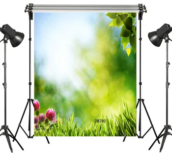 

LB Polyester & Vinyl Sunshine Boken Grass Leaves Nature Backdrops Background For Photography Studio Backdrop Photo Props Decor