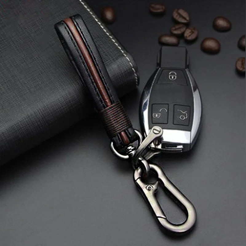Мода 1 шт. PU кожаный металлический брелок для ключей автомобиля кошелек сумка брелок для автомобиля брелок - Цвет: B Coffee