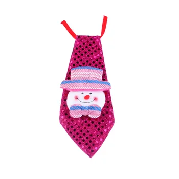 

Holiday Necktie Ties with Sequins Kids Party Ornament Clothes Decoration Snowman