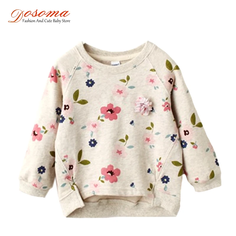 

2018 new spring girls children's clothing casual shirts for girls sweatshirts collar fresh flowers full sleeved hoodies blouse