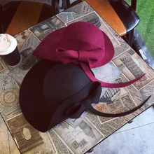 Мужская шерстяная Кепка с бантиком, модная женская джазовая шляпа для конной езды, Уличная Повседневная шапка