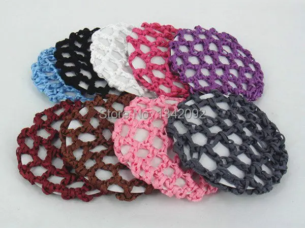 

Best Selling Elastic Crochet Hair Snood Bun Cover Hairnet Ballet Dance Skating Mesh Bun Cover