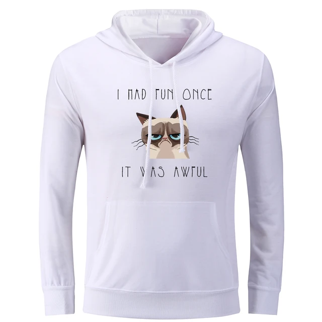 IDzn vrouwen Hoodies Grappig Grumpy Kat Quotes Ik Had