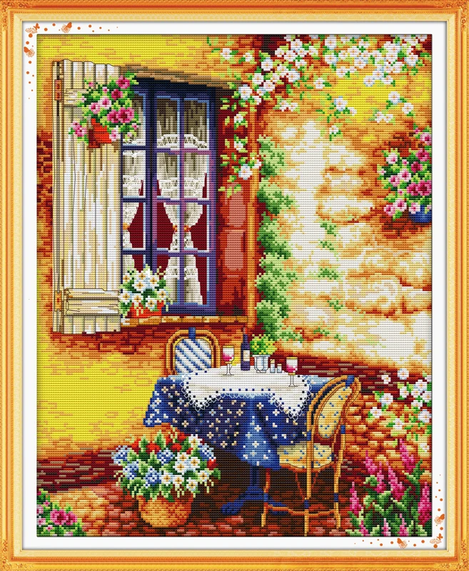 

Summer afternoon Counted Cross Stitch Kits 11CT Printed 14CT Set DIY Chinese Cotton Cross-stitch Embroidery Needlework