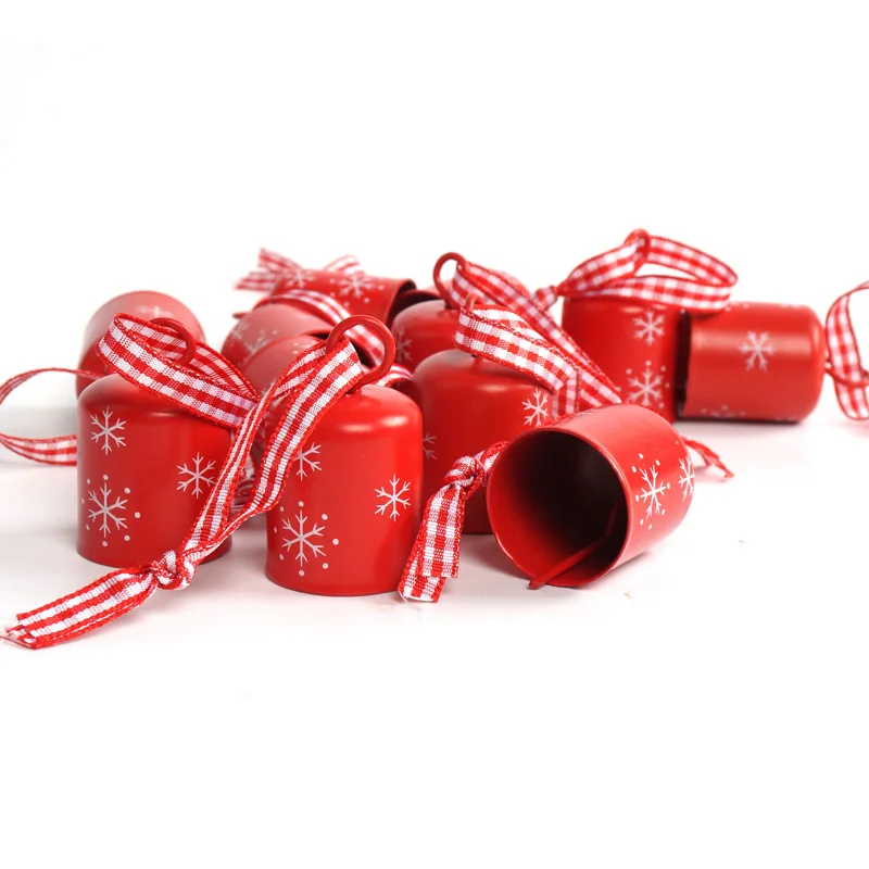 Рождественский колокольчик jingle 12 шт. красно белые цилиндрические 25 мм