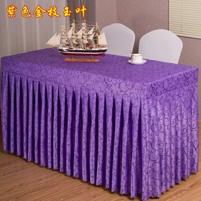 Conference room table set tablecloth tablecloth, fabric tablecloth, exhibition sign in long table table skirt table cover table