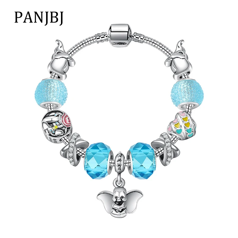 Silver Plated Bead Alloy Bracelet Elephant Fairy Tale Snake Chain Basic Charm For Fashion Women DIY Jewelry Gift | Украшения и