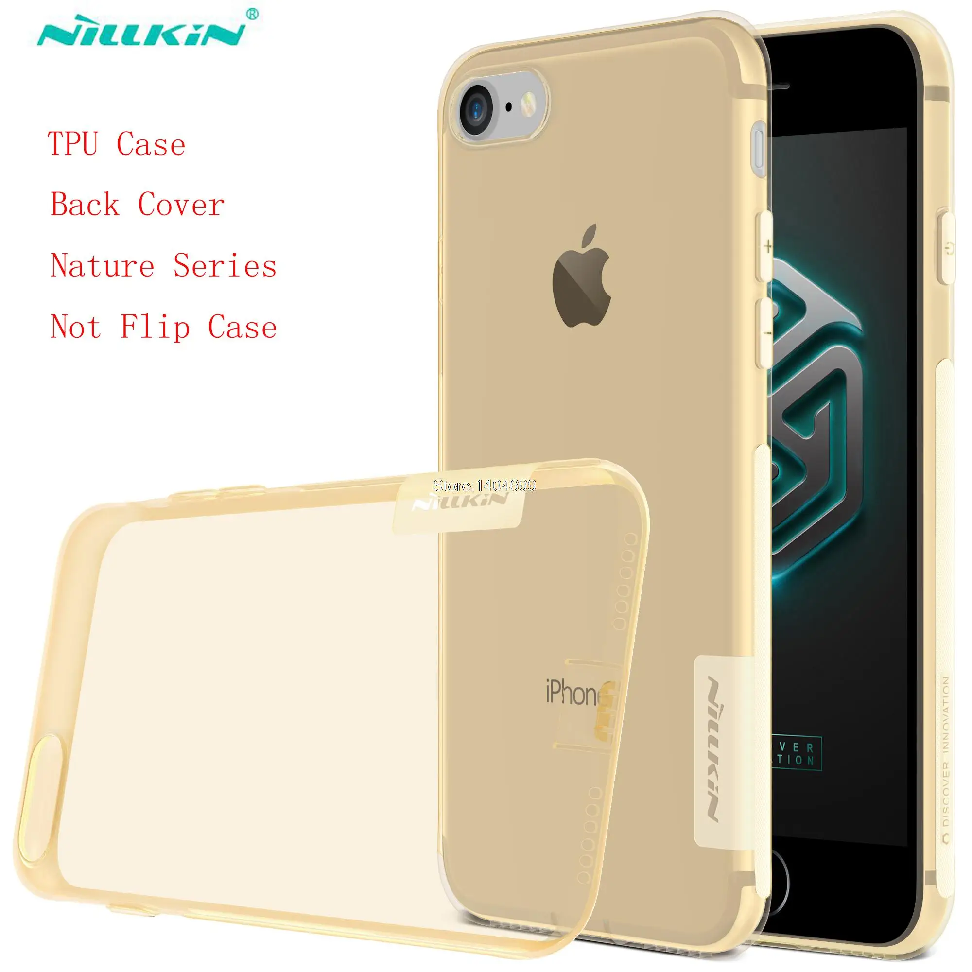 Для Apple iPhone 8 чехол Nillkin серии природы задняя крышка прозрачный мягкий TPU чехол для iPhone 7 - Цвет: TPU Case Gold