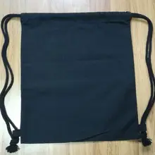 Хлопковая парусиновая сумка на шнурке, черный и белый цвета