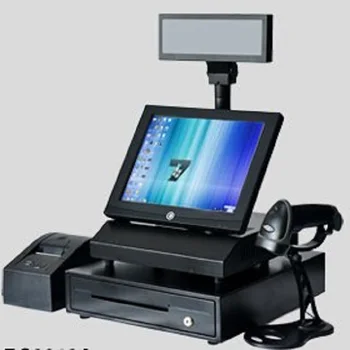 free shipping commercial pos system touch POS all in one Cash Register Machine with scanner,printer,cash drawer,display