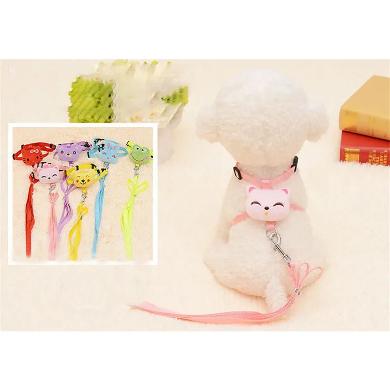 

6 styles Cute Pet Dog Leash Set Adjustable Animal Design Dog Harness for Puppy Chihuahua Nylon Straps Pet Cat Dod Accessories
