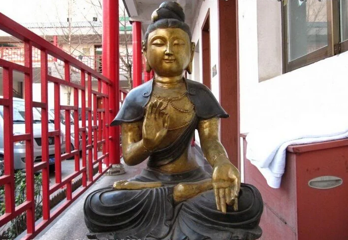

150624 S1932 Huge Chinese Bronze Gild Bodhisattva Kwan-Yin Guan Yin Budhisattva Buddha Statue