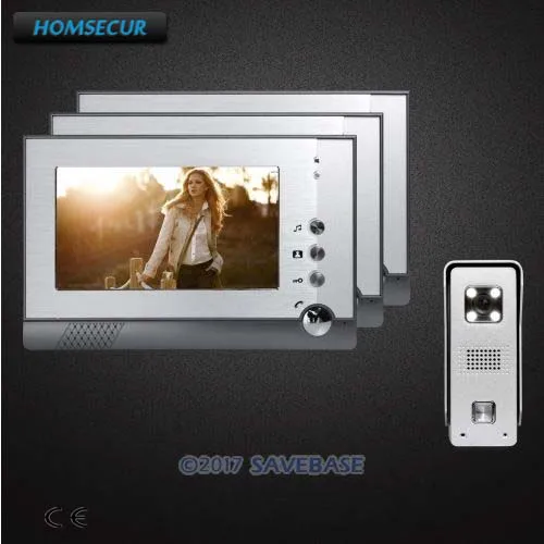 

HOMSECUR 1V3 Color 7" Wired Video Door Entry Call System Electric Lock Supported for Home Security