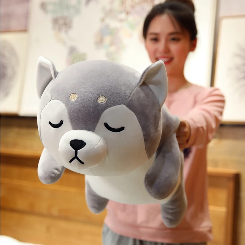 

35-75cm Cute Plush Cartoon Husky Dog Toy Stuffed Animal Doll Soft Puppy Pet Pillow Sofa Cushion Kids Baby Girls Birthday Gift