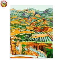 Цифровая живопись маслом DIY украшения гостиная спальня диван фон Ван Гог поля на расстоянии