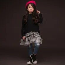 Хлопковые детские платья с оборками для девочек 10-12 лет; толстовки с длинными рукавами для маленьких девочек-подростков; платье принцессы; праздничная одежда; сезон осень