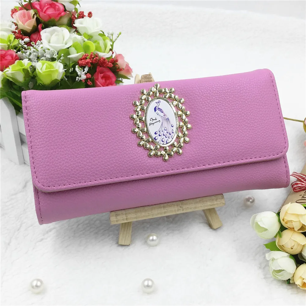 

New Fashion Women Wallets PU Leather Zipper Wallet Women's Long Design Purse Color Clutch bag gift